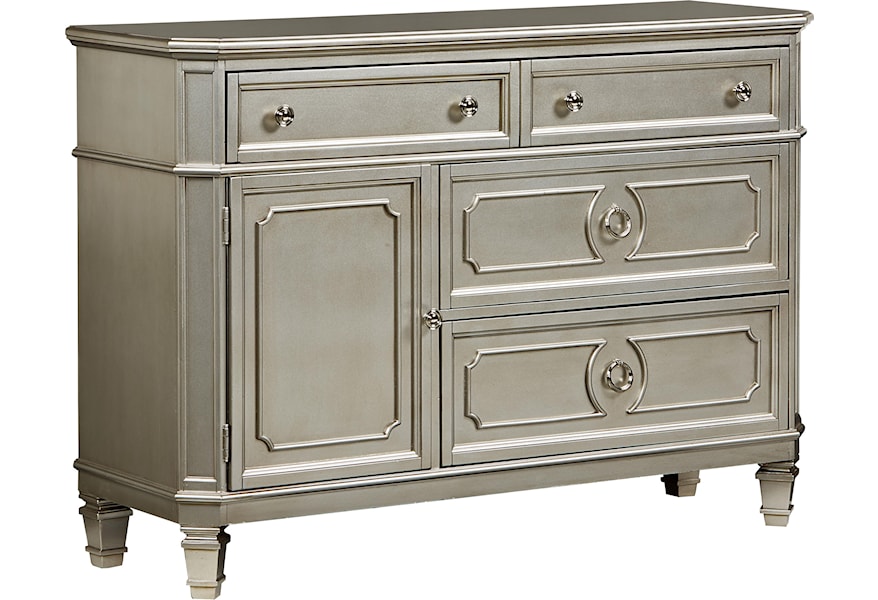 Standard Furniture Windsor Silver Traditional Dresser With Door