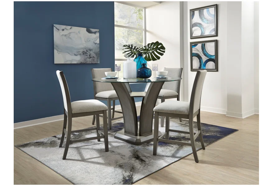 Standard Furniture Zayden Grey Contemporary 5-Piece Counter ...