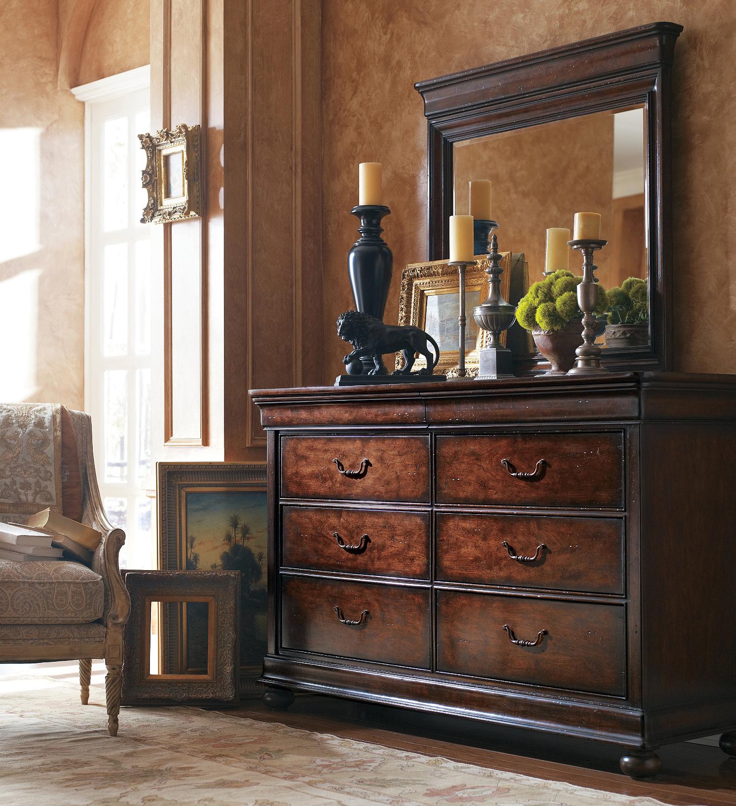 Stanley Furniture Louis Philippe 6 Drawer Dresser Mirror Dunk