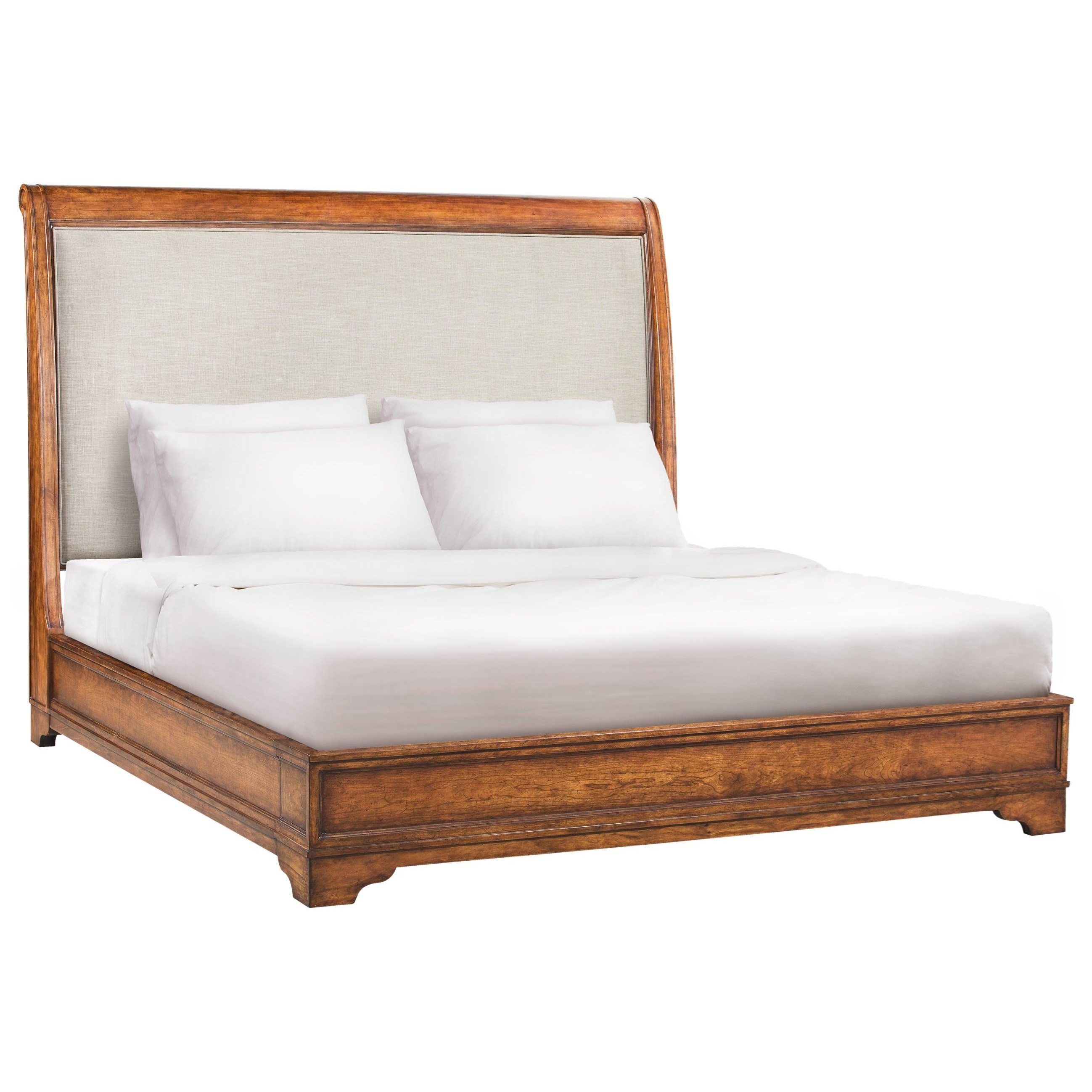 Stanley Furniture Louis Philippe 058 43 42 Queen Upholstered Peninsula Sleigh Bed Dunk Bright Furniture Sleigh Beds