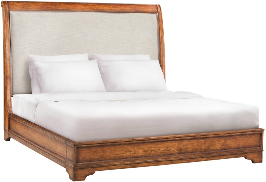 Stanley Furniture Louis Philippe 058 43 42 Queen Upholstered Peninsula Sleigh Bed Dunk Bright Furniture Sleigh Beds