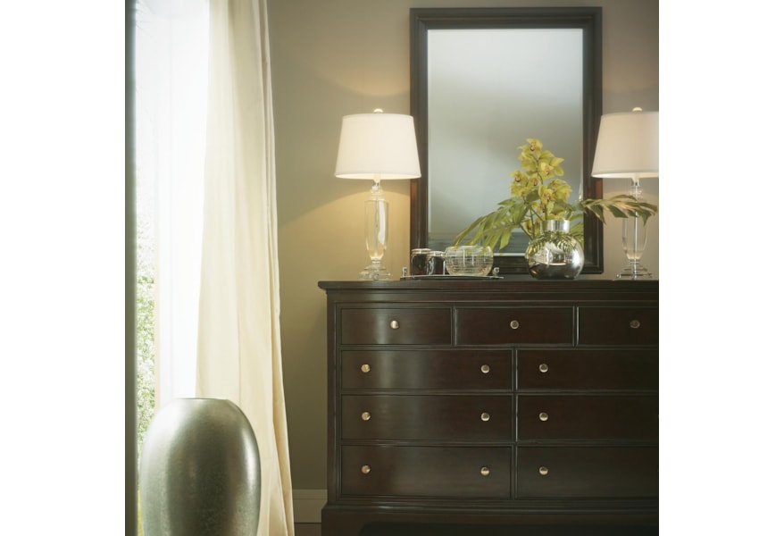 Stanley Furniture Transitional Nine Drawer Dresser And Mirror