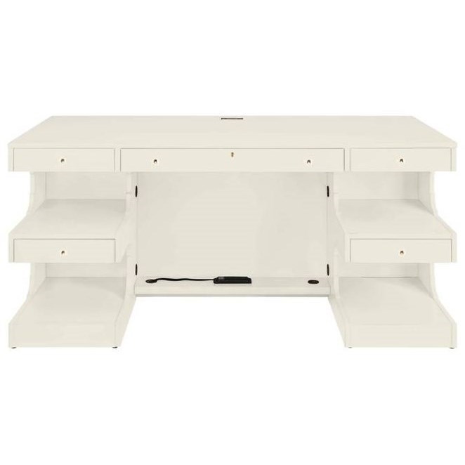 Stanley Furniture Latitude 927 25 03 Writing Desk With Shelves On Back Esprit Decor Home Furnishings Double Pedestal Desks