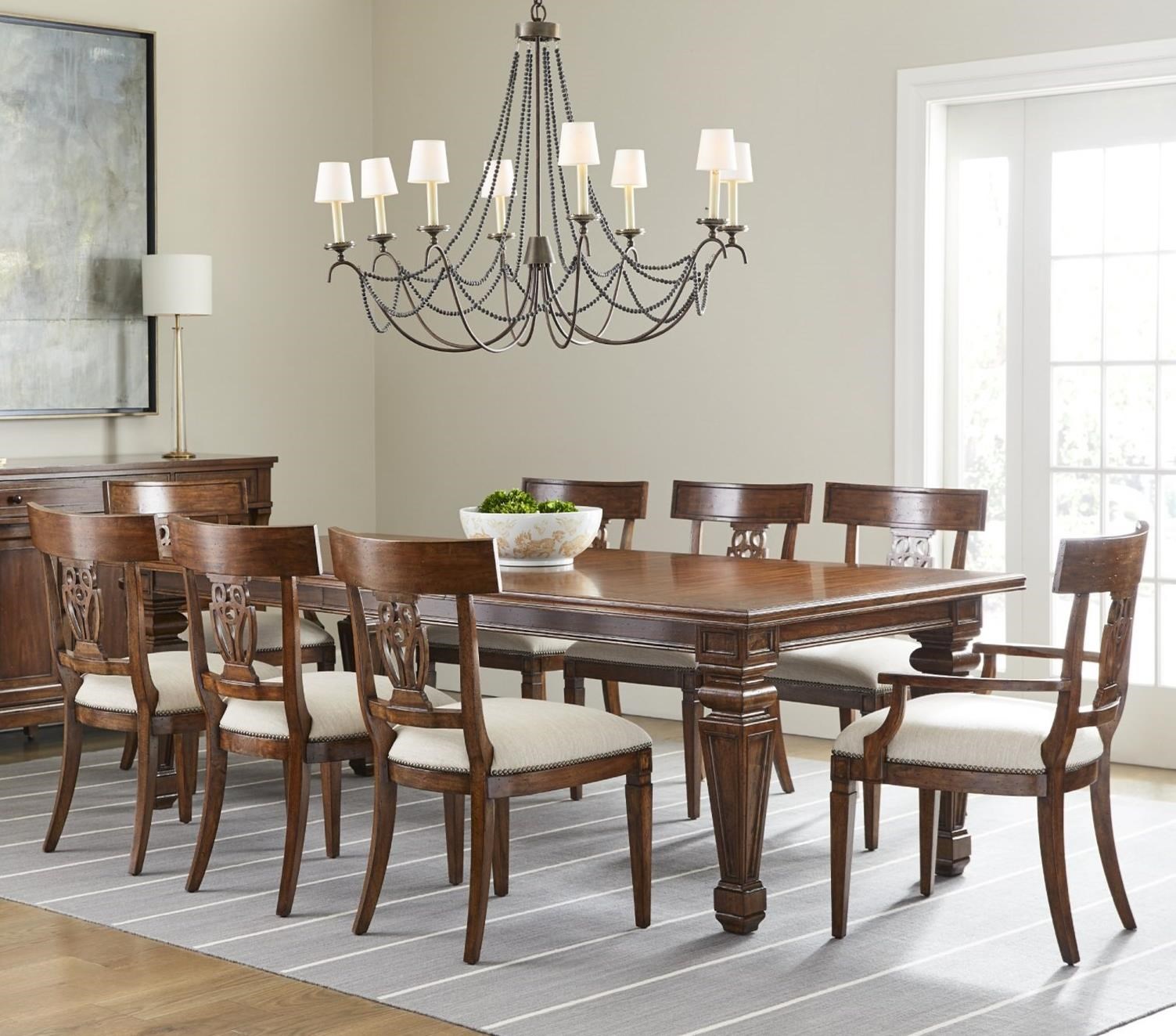 Stanley Dining Room Set / Stanley Furniture Wethersfield Estate Dining Room Set Casual Dining Furniture Dining Table In Kitchen Dining Room Table / Table with 6 side chairs, 2 arm chairs, the server and the base unit for the china cabinet, custom pads with felt covers.