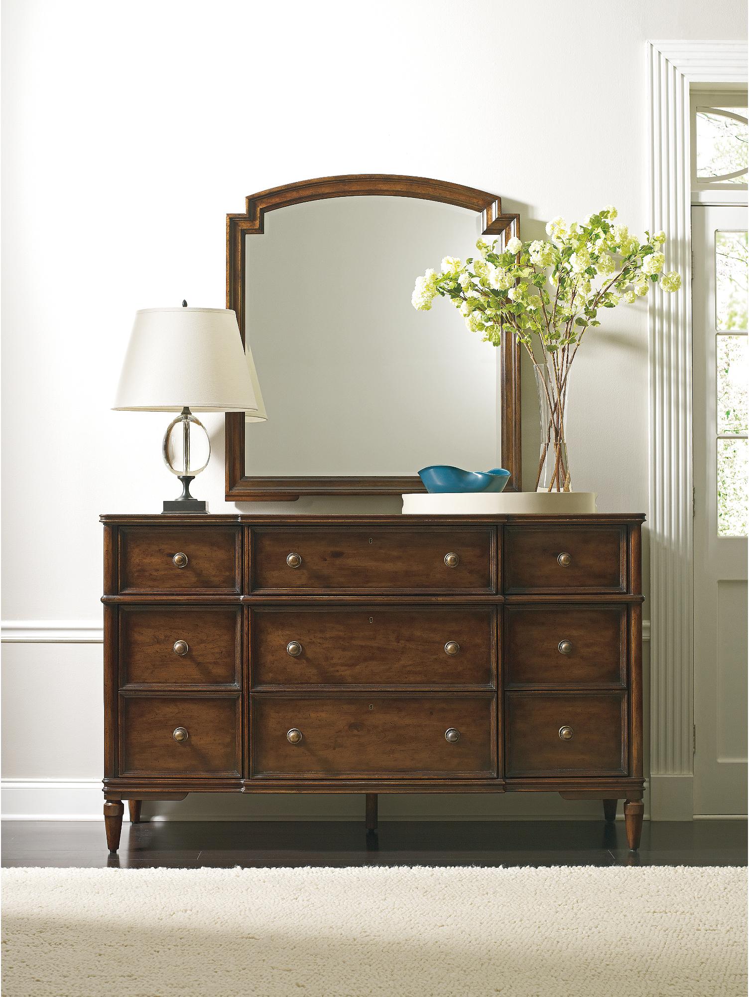 Stanley Furniture Vintage Beveled Mirror W Wood Molding Sprintz Furniture Dresser Mirrors