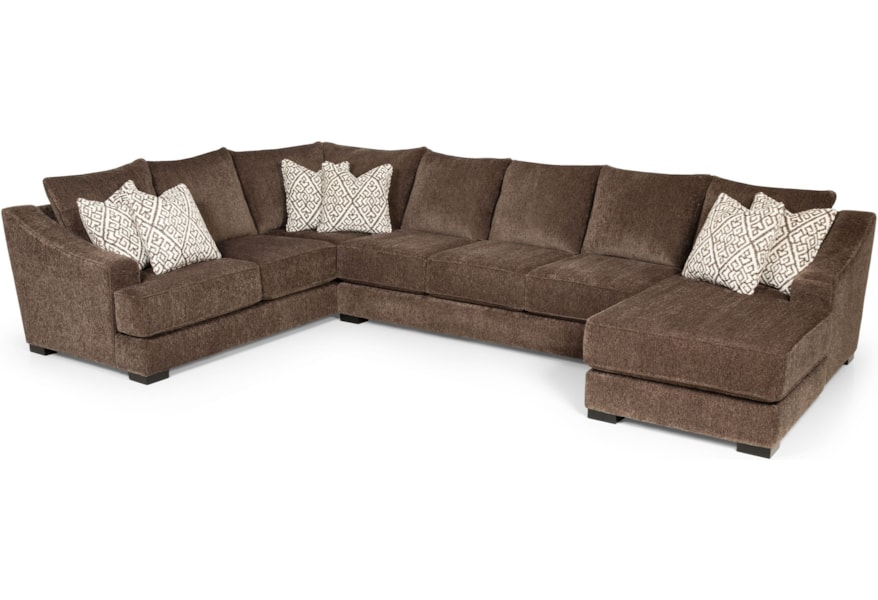 Stanton 376 Casual Sectional Sofa With Sloped Track Arms Wilson S Furniture Sectional Sofas