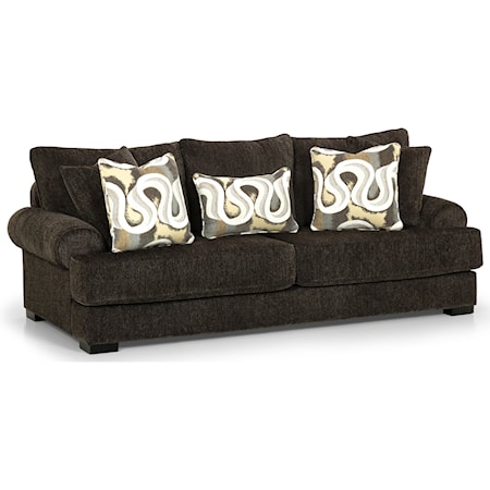 Hollis Extra Large Pillow Back Sofa In Denby Ivory & Utah Natural