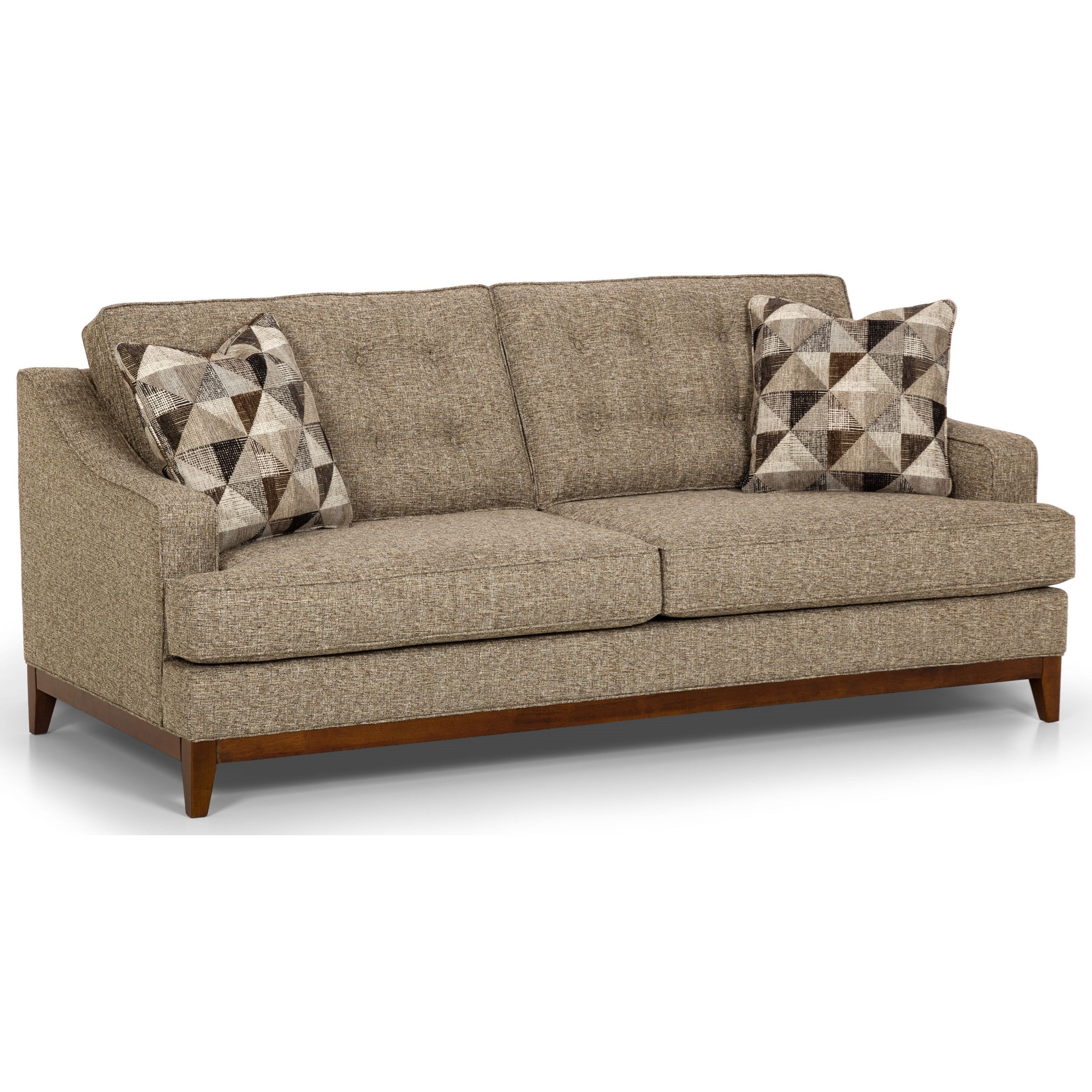 Sunset Home 491 Mid Century Modern Sofa With Tapered Wood Legs