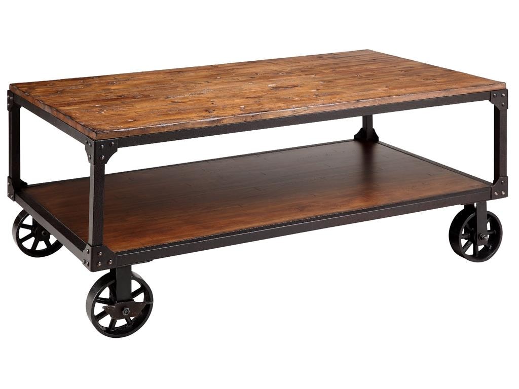 Stein World Accent Tables Wood Metal Wheeled Coffee Table W Shelf Stein World Accent Tables Wood Metal Wheeled Coffee Table W Shelf