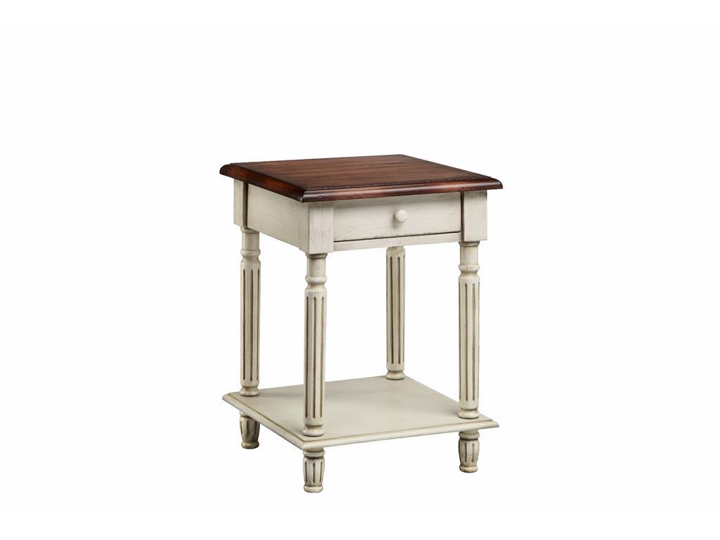 Stein World Accent Tables 13165 1 Drawer Wood Top End Table In White Truffle Miller Home End Tables