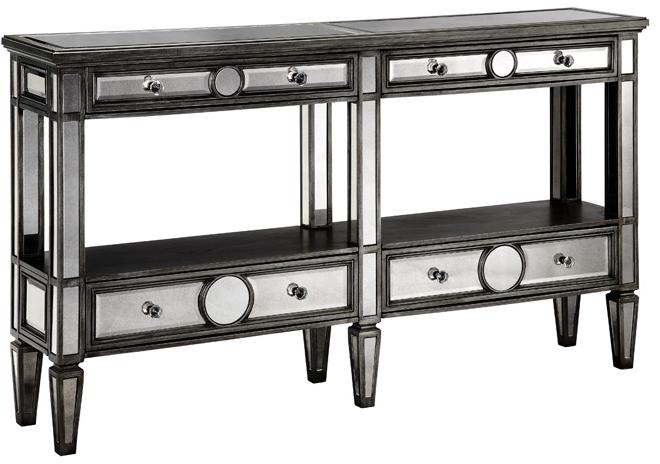 Stein World Accent Tables 47644 Console Table W Mirror Fronts And Wood Tops Miller Home Sofa Tables Consoles