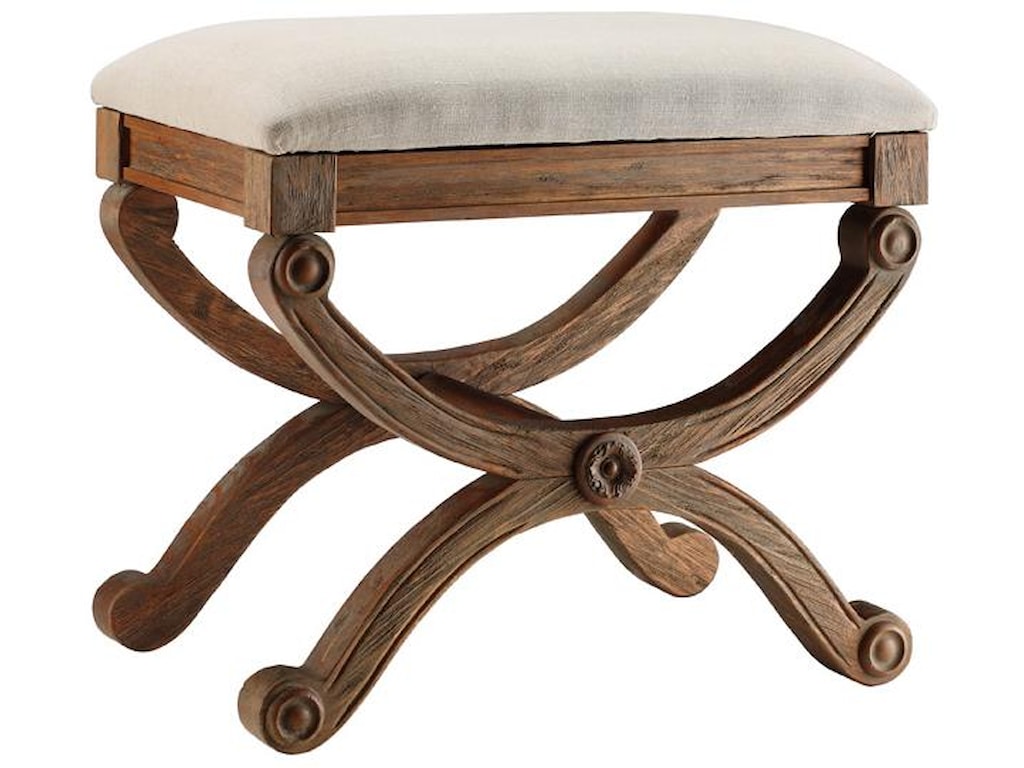 Stein World Benches Small Bench W Natural Fabric Seat Westrich