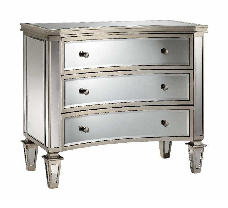 Chests Bow Front 3 Drawer Mirrored Chest Morris Home Occasional Morris Home Chestsaccent Chest