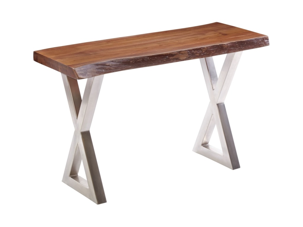 Living On The Edge Wood Top Sofa Table With Metal X Legs Morris Living On The Edge Wood Top Sofa Table With Metal X Legs