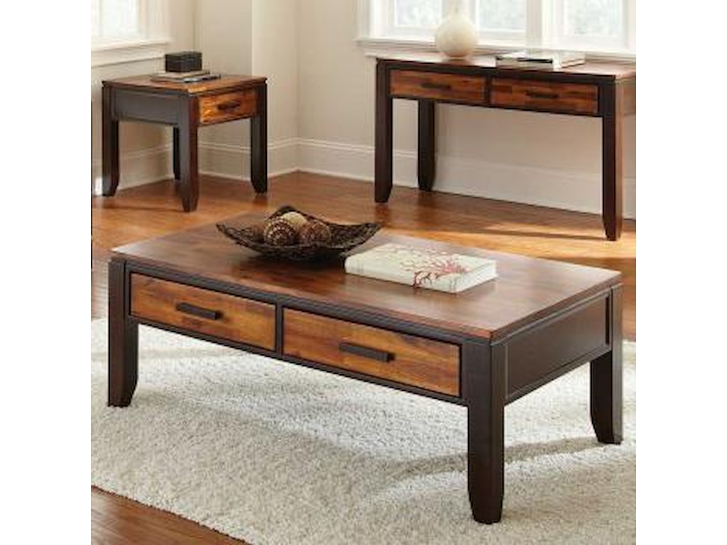 Steve Silver Abaco Two Drawer Rectangular Coffee Table Sadler S Steve Silver Abacorectangular Tail Table
