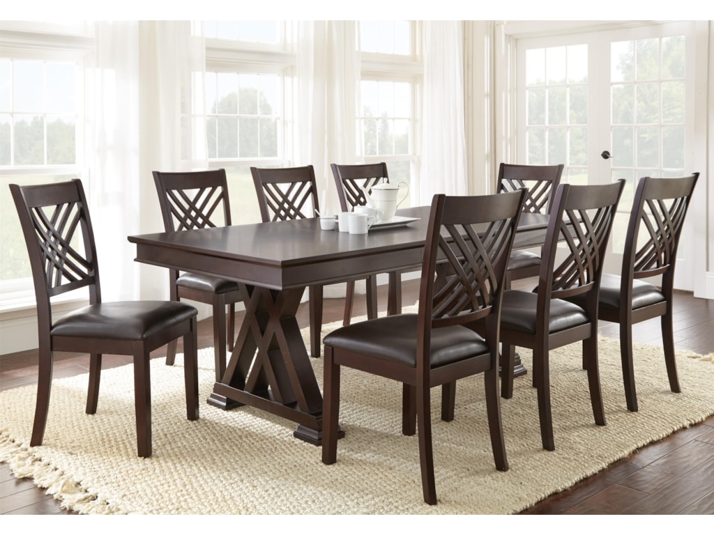 Steve Silver Adrian X Motif Dining Table And 18 Leaf Wayside Furniture Dining Tables Steve Silver Adrian X Motif Dining Table And 18 Leaf Wayside Furniture Dining Tables