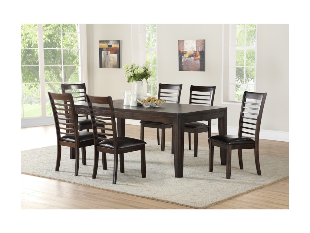 Ally Casual 7 Piece Table And Upholstered Chair Set By Steve Silver At Vandrie Home Furnishings