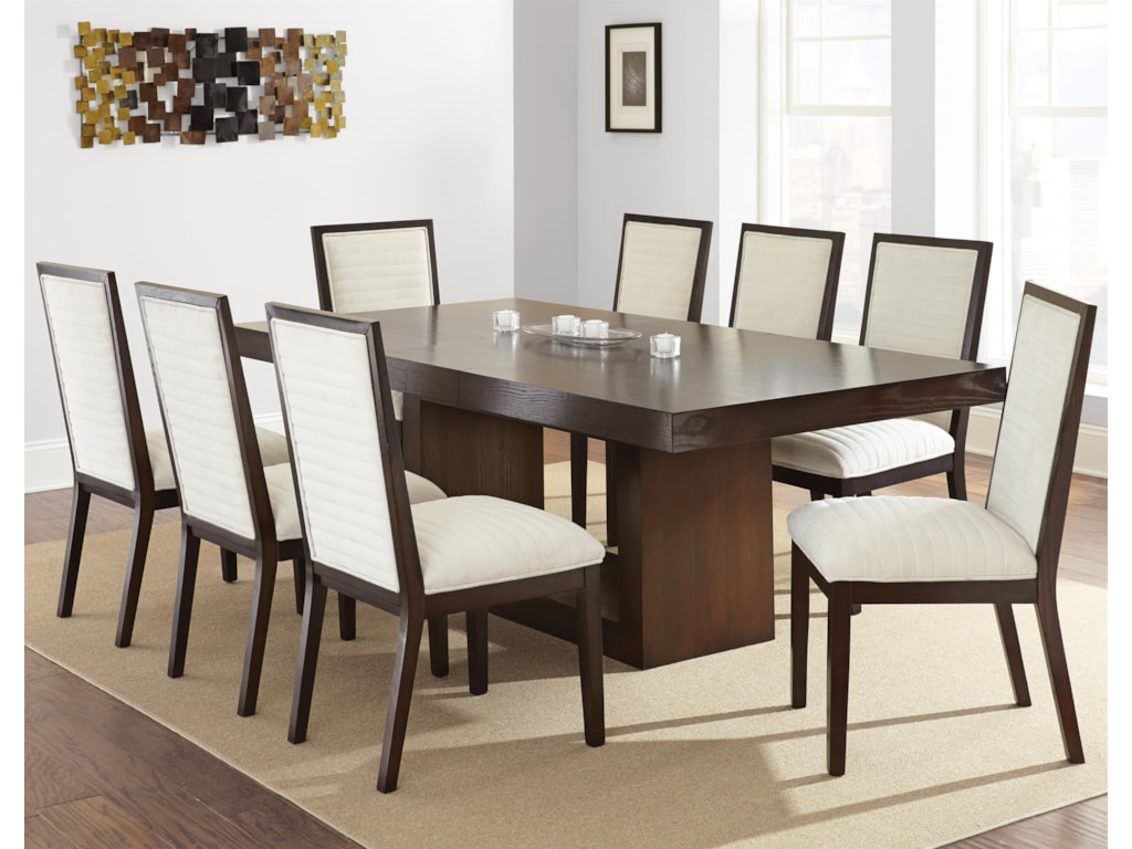 Prime Antonio Contemporary Dining Set With Upholstered Side Chairs Prime Antonio Contemporary Dining Set With Upholstered Side Chairs