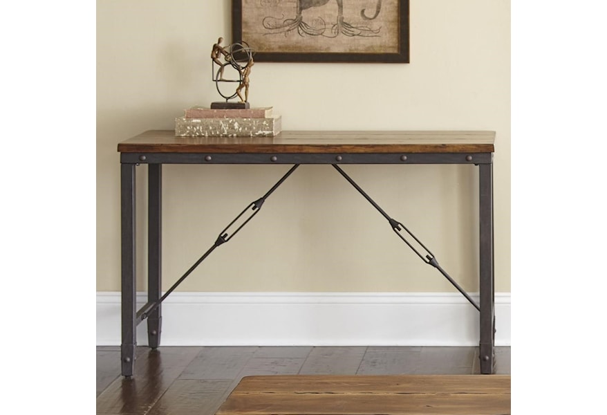 Prime Ashford Industrial Sofa Table With Cable Stretchers Prime