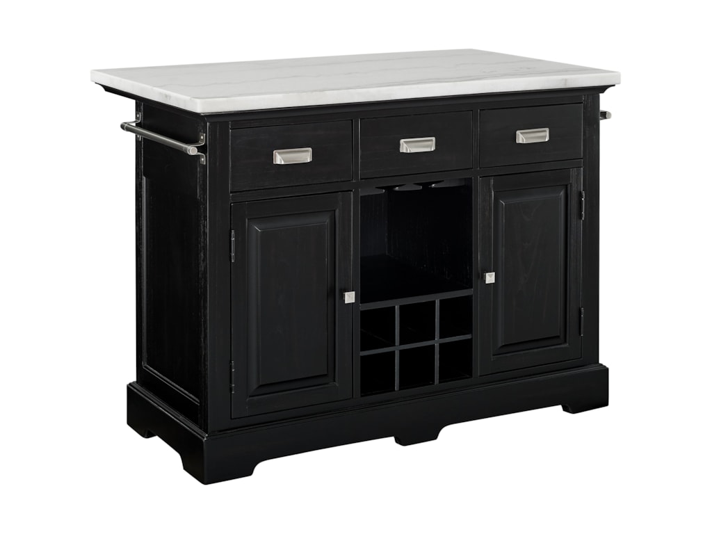 Steve Silver Aspen Transitional Kitchen Island With White Marble Top Wayside Furniture Kitchen Islands