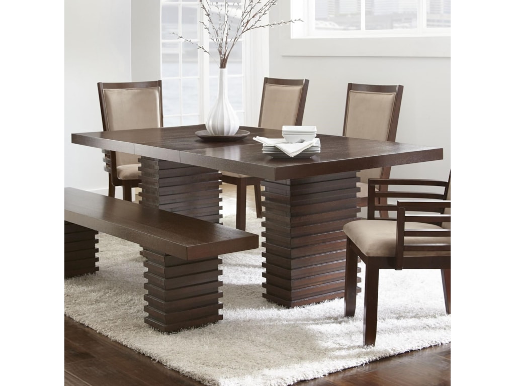 Steve Silver Briana Contemporary Dining Table With Twin Pedestal Dining Table With Twin Pedestal