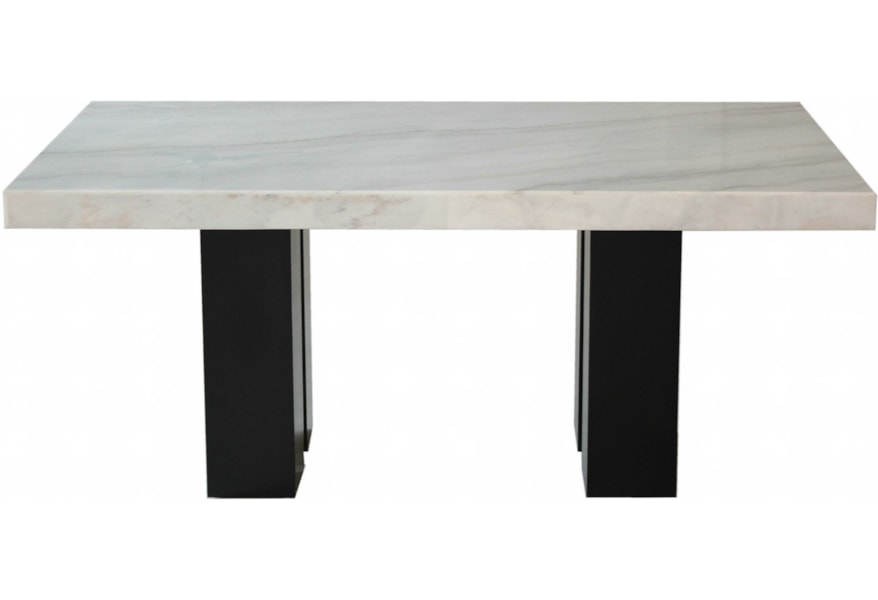 Steve Silver Camila Cm420wb Wt Rectangular White Marble Dining Table O Dunk O Bright Furniture Dining Tables