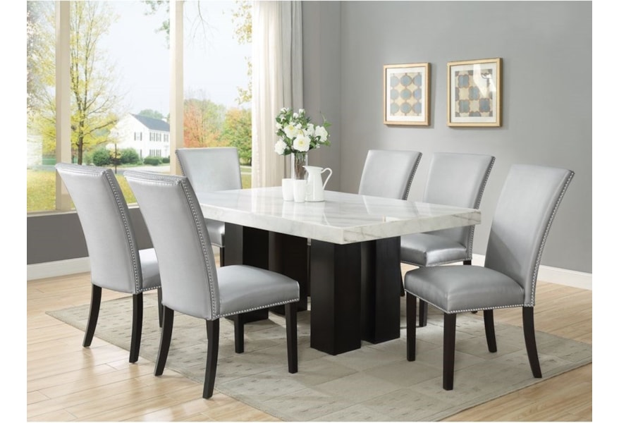 Steve Silver Camila Rectangular White Marble Dining Table Wayside Furniture Dining Tables Steve Silver Camila Rectangular White Marble Dining Table Wayside Furniture Dining Tables