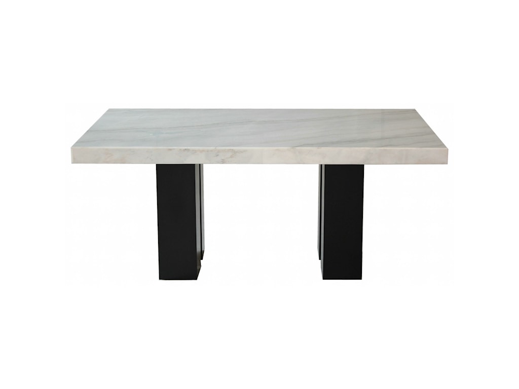 Steve Silver Camila Rectangular White Marble Counter Height Dining Table Wayside Furniture Pub Tables