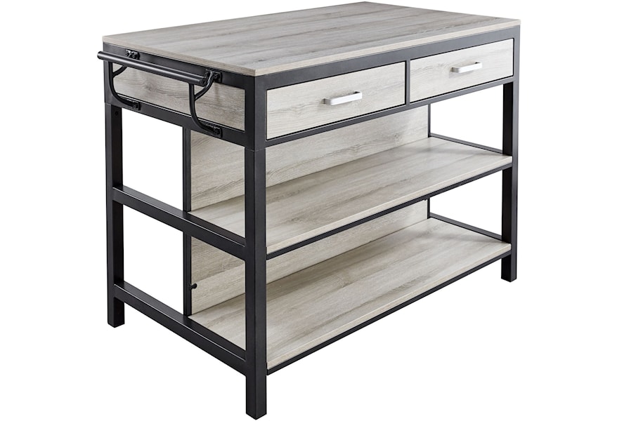 Steve Silver Carson Cr550ckt Contemporary Counter Height Kitchen Table With 2 Drawers 2 Shelves And Towel Racks Northeast Factory Direct Kitchen Islands