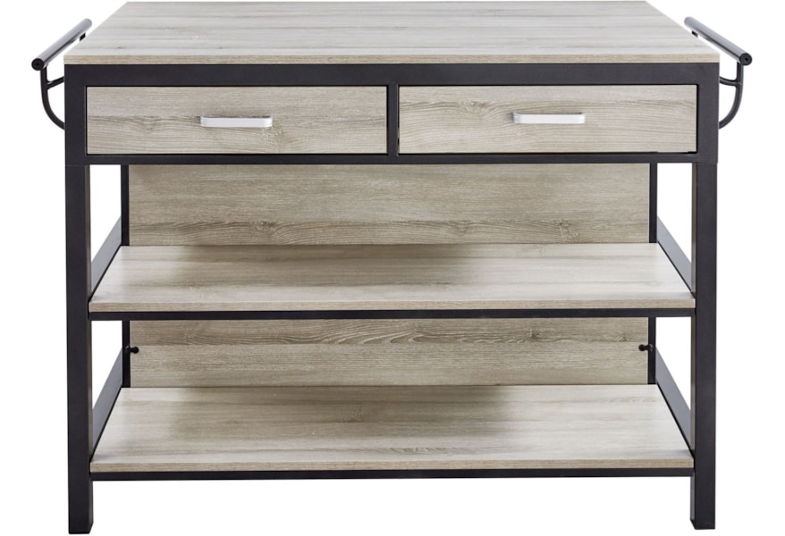 Steve Silver Carson Cr550ckt Contemporary Counter Height Kitchen Table With 2 Drawers 2 Shelves And Towel Racks Dunk Bright Furniture Kitchen Islands