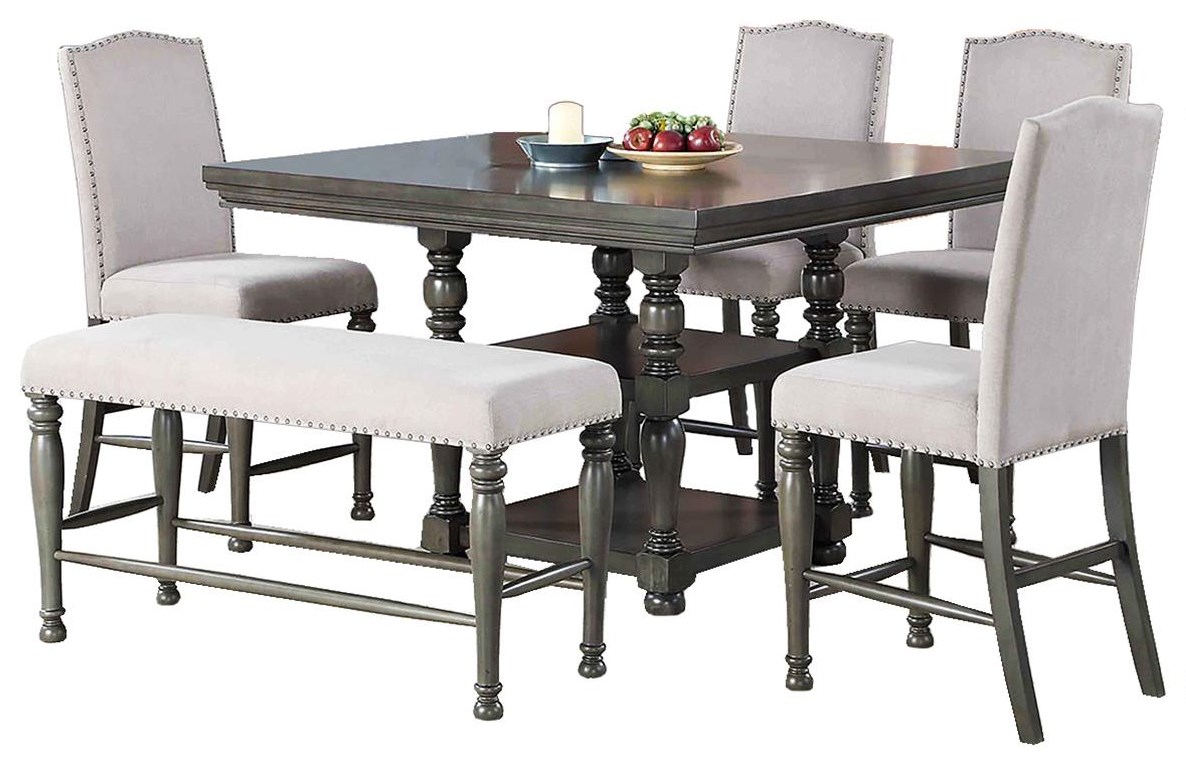 Silver counter height dining set clearance