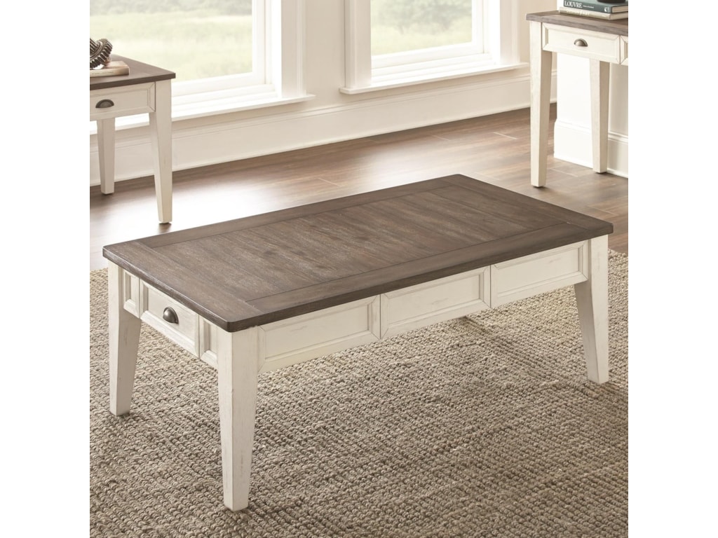 Vendor 3985 Cayla Cy100ckw Farmhouse Tail Table With Two Tone Cayla Farmhouse Tail Table With Two Tone Finish By Vendor 3985