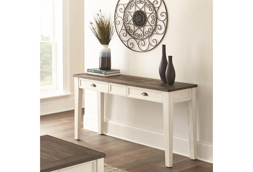 Steve Silver Cayla Farmhouse Sofa Table with Two-Tone Finish, Walker's  Furniture