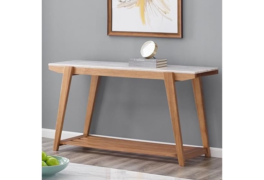 Steve Silver Celeste White Marble Top Sofa Table With Lower Shelf Celeste White Marble Top Sofa Table