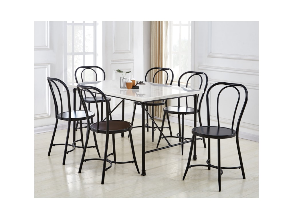 Steve Silver Claire Contemporary Dining Table With White Marble Top Wayside Furniture Dining Tables