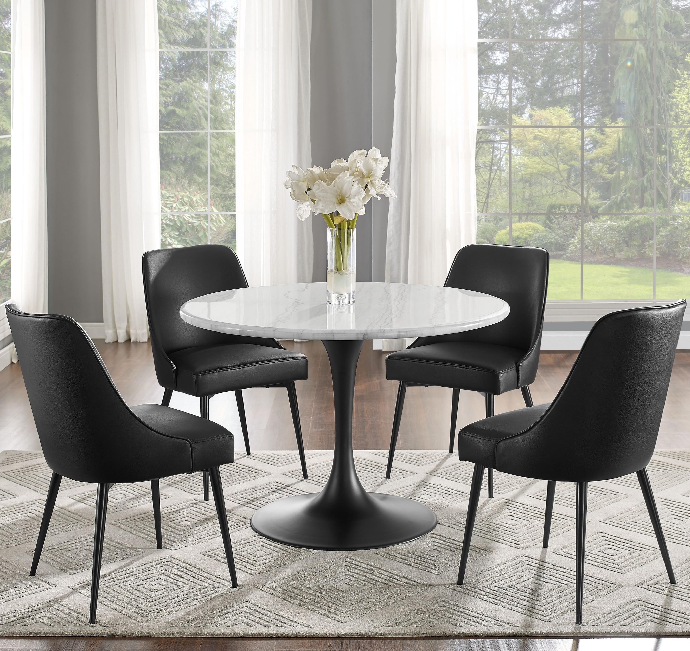 Steve Silver Colfax Mid Century Modern 5 Piece Dining Set With Two