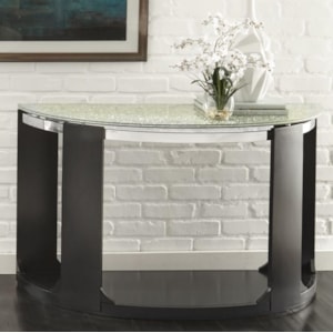 Vendor 3985 Croften Cf300s Contemporary Crackled Glass Sofa Table Becker Furniture Sofa Tables Consoles