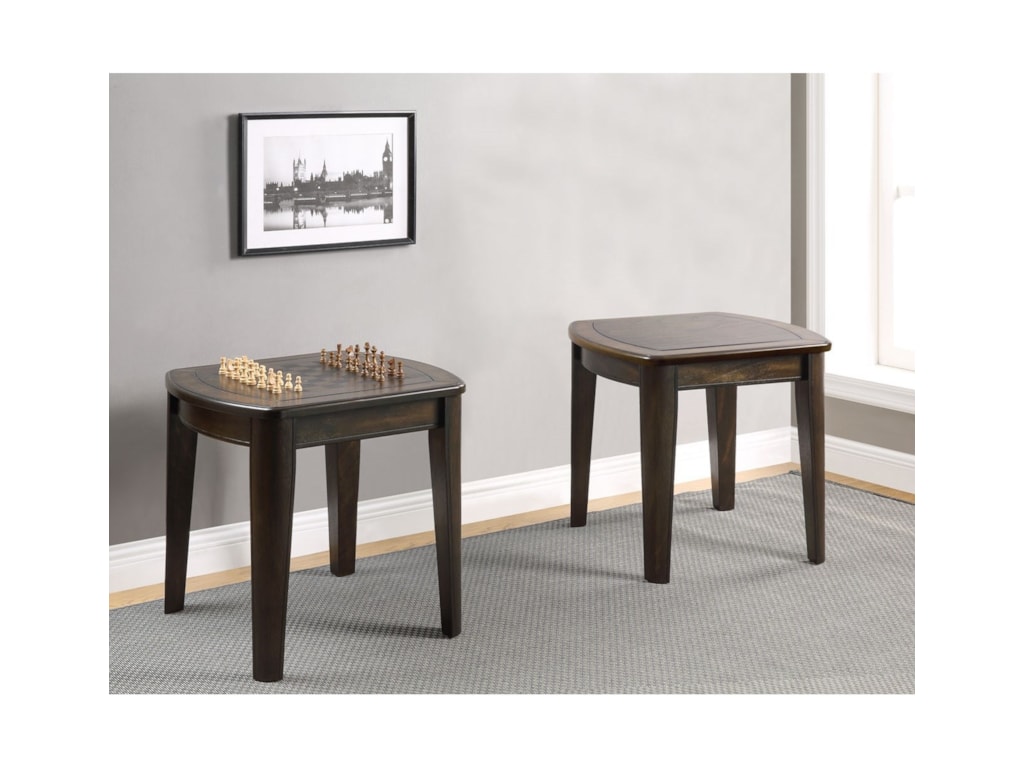 Diletta Chess Checkerboard End Table With Reversible Top By Steve Silver At Van Hill Furniture