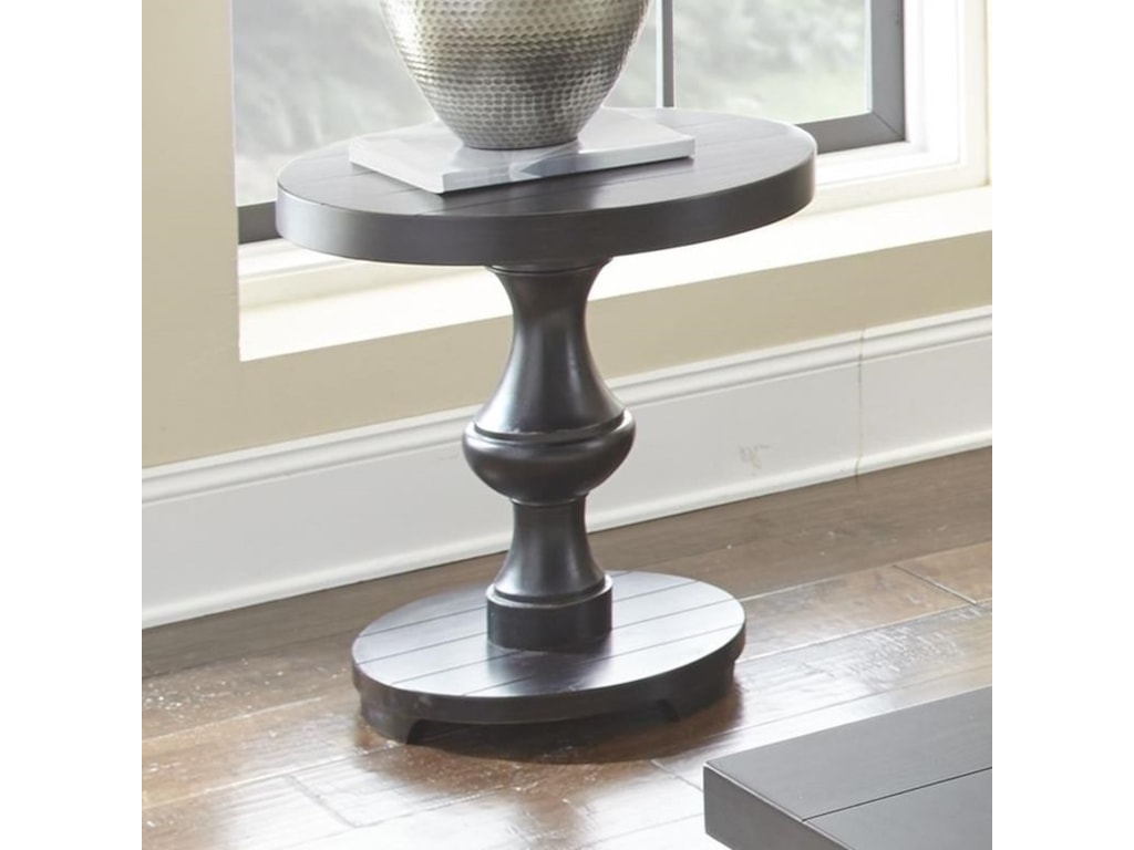 Steve Silver Dory Round End Table With Plank Effect Top Olinde S Steve Silver Doryround End Table