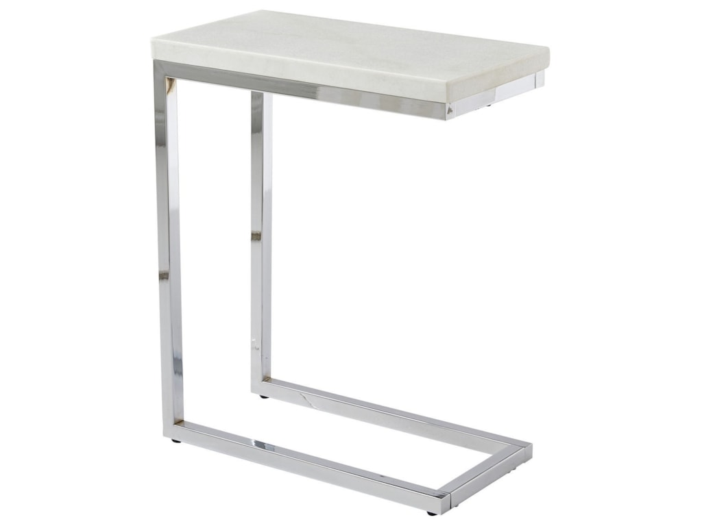 Steve Silver Echo Contemporary Chairside Table Table With White Marble Top Wayside Furniture End Tables