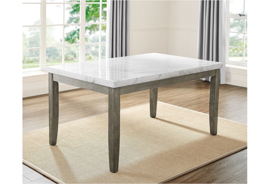 Belfort Essentials Emily Contemporary Guangxi White Marble Top Dining Table Belfort Furniture Dining Tables