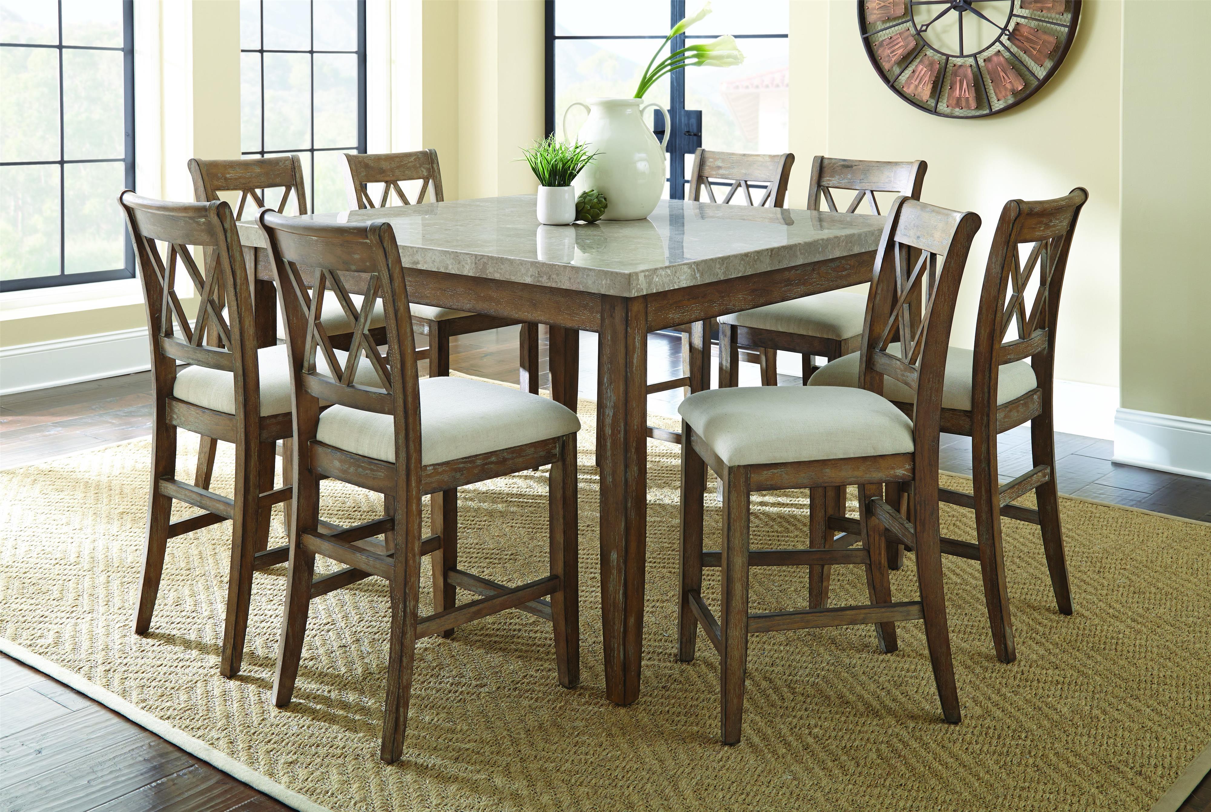 Steve Silver Franco Fr5454wpt White Marble Square Top Counter