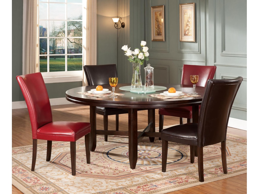 Steve Silver Hartford 5 Piece Contemporary 72 Round Table Parsons Steve Silver Hartford 5 Piece Contemporary 72 Round Table Parsons Chair Set