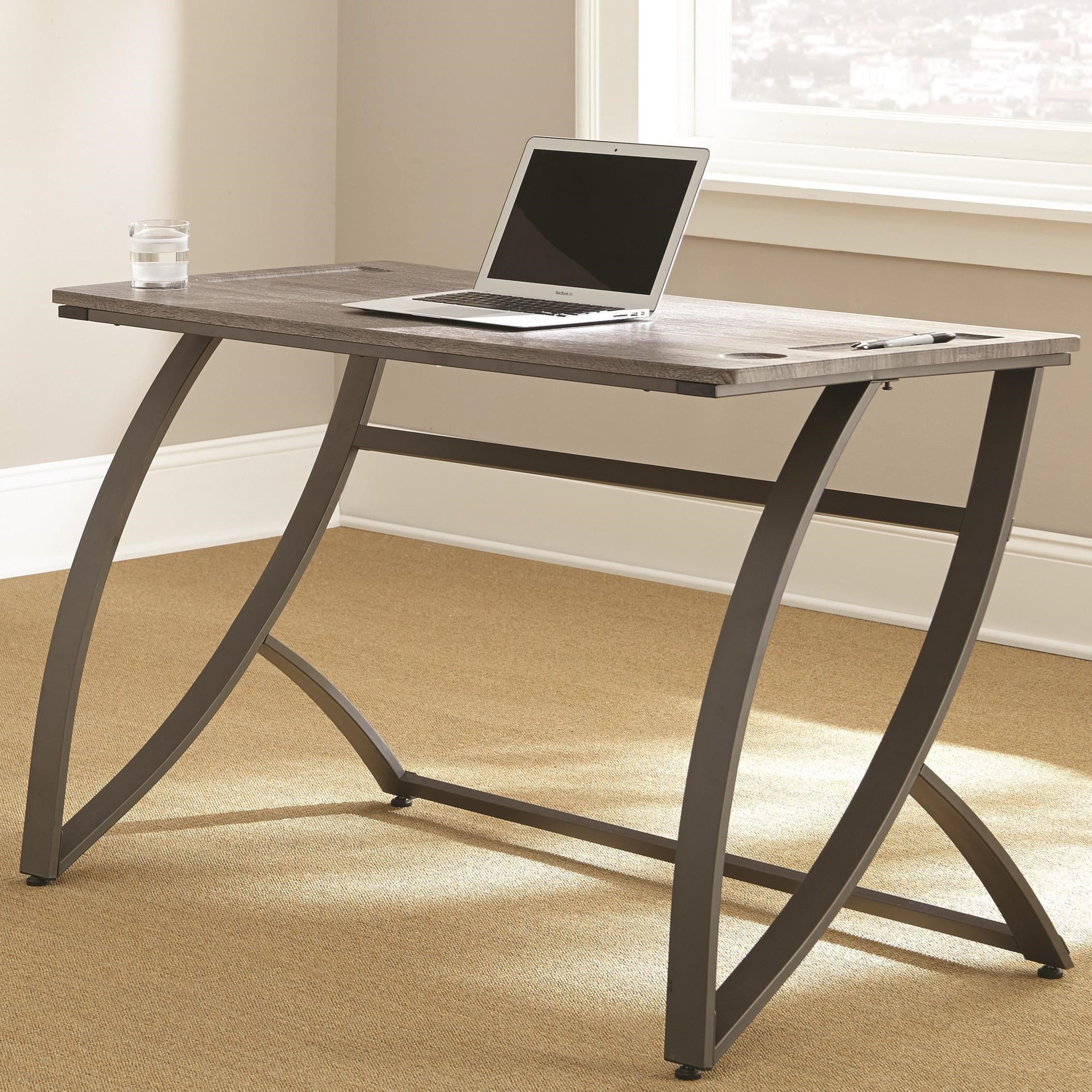 Steve Silver Hatfield Contemporary Desk With Metal Base Walker S Furniture Table Desks Writing Desks