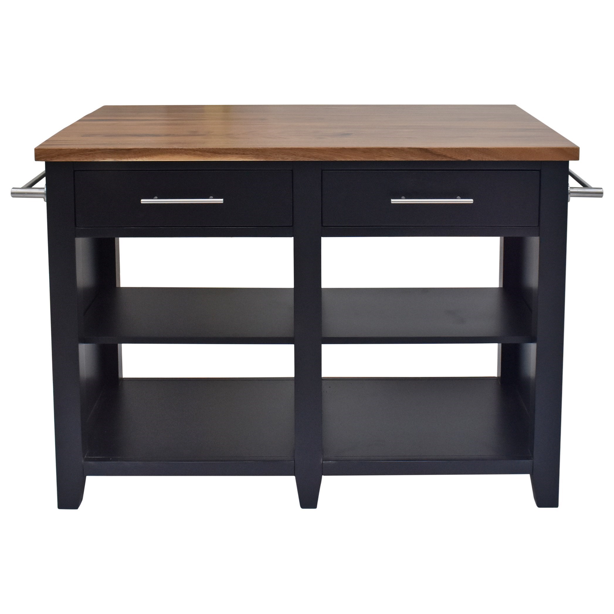 Prime Hilton Transitional Kitchen Island With 2 Drawers And 2