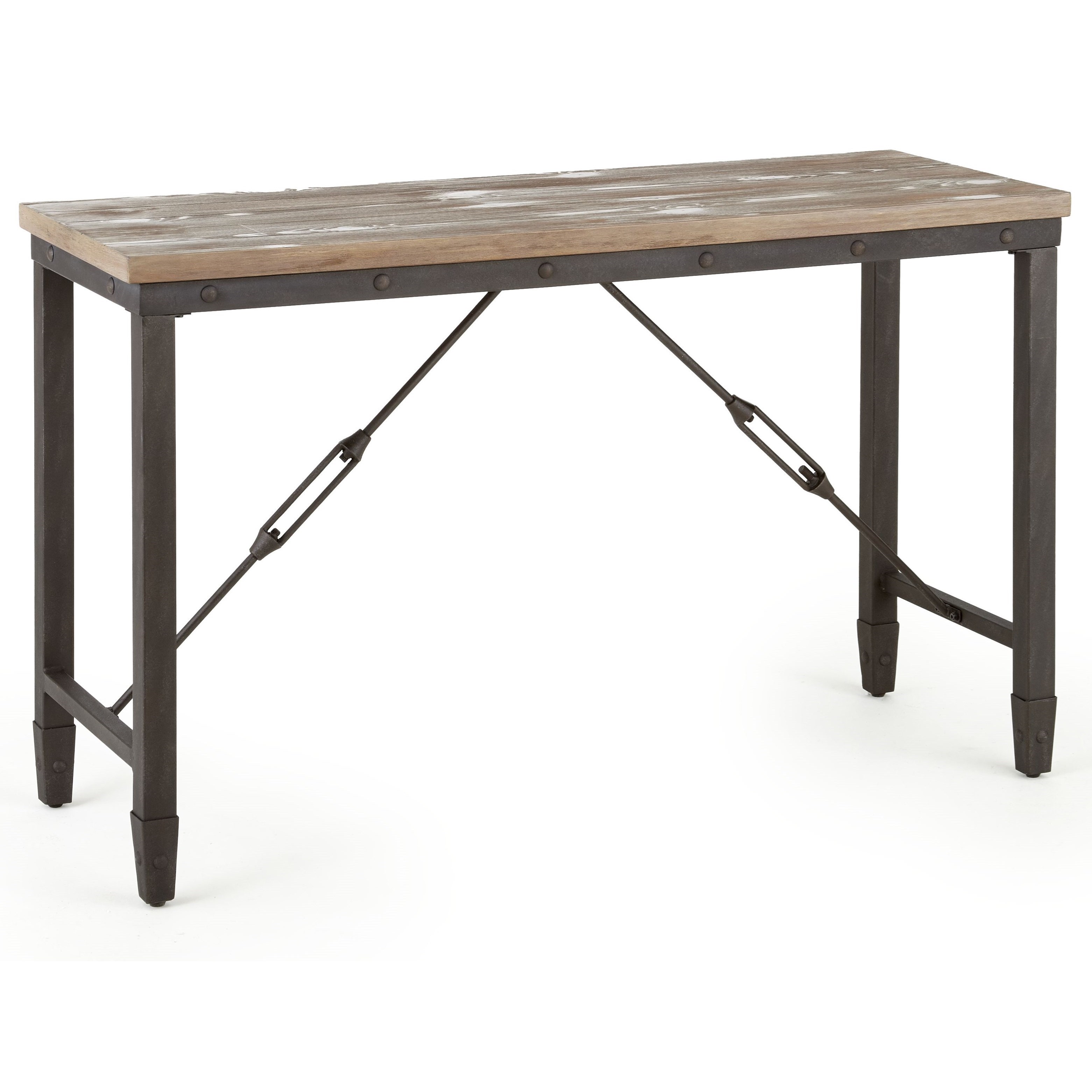 Steve Silver Jersey Industrial Sofa Table With Iron Base Standard Furniture Sofa Tables Consoles Sofa table garden sofa table sofa arm tray table sofa tray table sofa side table fujian zeyu industrial co., ltd. jersey sofa table