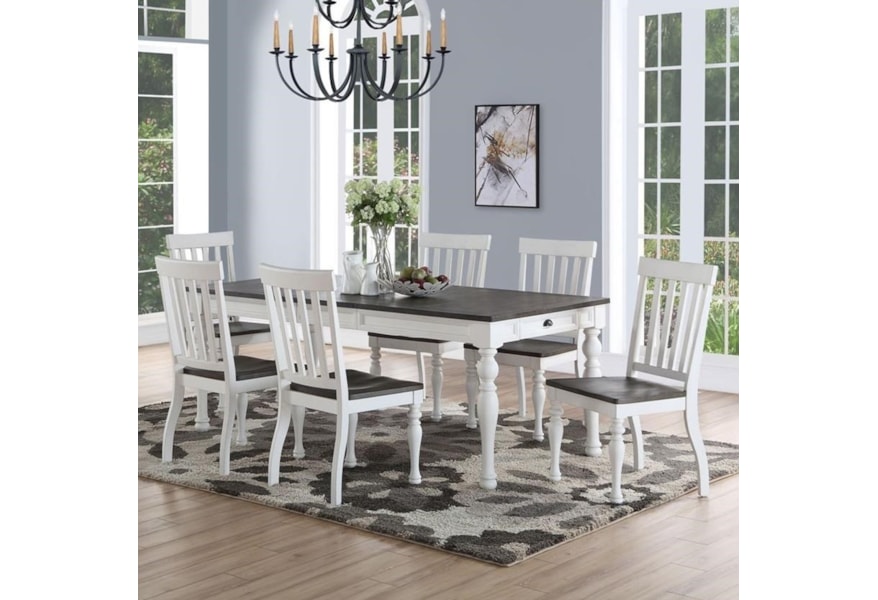 Prime Joanna Farmhouse Table And Seven Chair Set Prime Brothers