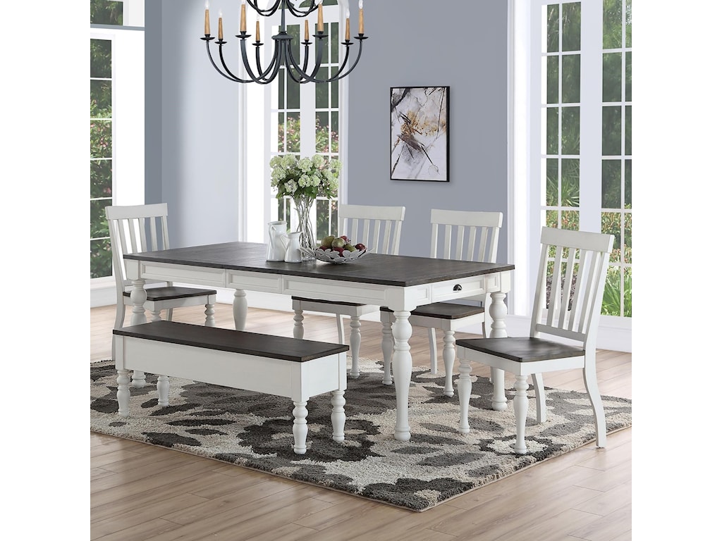 Steve Silver Joanna Farmhouse Dining Set With Bench Wayside Furniture Table Chair Set With Bench