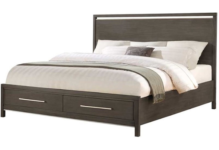 Star Katy Contemporary Queen Storage Bed With 2 Footboard Drawers