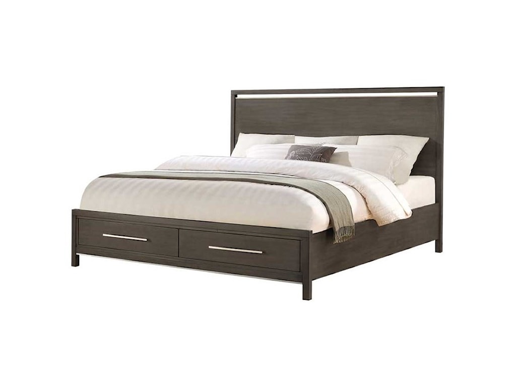 Steve Silver Katy Contemporary King Storage Bed With 2 Footboard